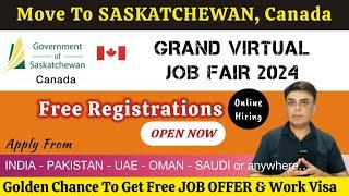 Mega Event  Saskatchewan JOBS Virtual Fair 2024 | Free Job Offer/Work Visa | Saskatchewan JOB FAIR
