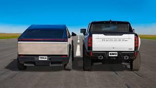 Tesla Cybertruck v Hummer EV: DRAG RACE