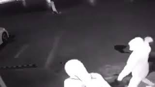 Guy gets hit by a brick while trying to rob a store