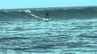 Aidan's first tow in - Surfing in Fiji