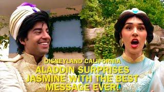 Gaston Goes After Jasmine & Aladdin Surprises Her With the BEST Message Ever! Disneyland #disney