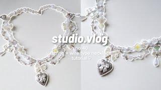 Necklace tutorial - string and wire type necklace | studio vlog 40 