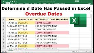 how to calculate overdue days in excel