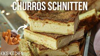 The tastiest and easiest cake EVER! - Churros slices with cheesecake filling