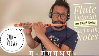 Phul Butte Saari- Female version (Milan Newar) || Flute Tutorial With Notes || instrumental