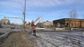 Winter Sign Spinning for Quiznos