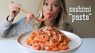 Creamy Sashimi Fettuccine | MUKBANG!