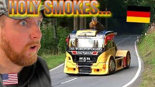 NASCAR Fan Blown Away By MAN Earth Moving HillClimb Truck!