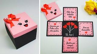 Hermosa caja-tarjeta hecha a manoMother's Day Card Día de la madreValentine's Day  box card idea