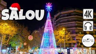  SALOU, Tarragona  Christmas Lights  | Walking Tour 4K 60P