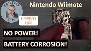 1 Minute Fix? - Nintendo Wiimote with no power and battery corrosion.  Can I Fix It?