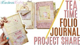 Tea Time Junk Journal Folio Project Share, Vintage Folio Junk Journal with Removable Journal