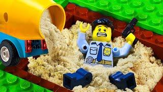 Buried Alive Under Cement l Lego Concrete Mixer