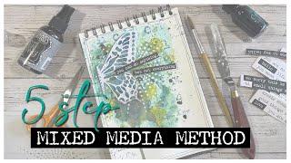 5 Step Mixed Media Method  Beginners Step-by-Step Tutorial!