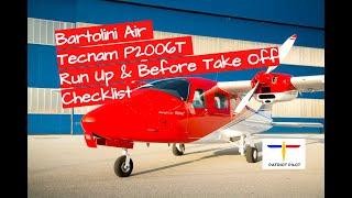 Bartolini Air Tecnam P2006T Checklist (Run Up and Before Take Off)