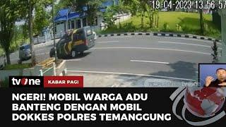 Detik-Detik Kecelakaan Mobil Dokkes Polres Terekam CCTV | Kabar Pagi tvOne