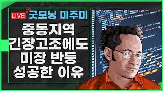 [굿모닝 미주미]  중동위기 고조에도 불구하고 미장 반등 성공한 이유 /팔란티어는 또 최고가 !! 목표주가 상향  #이항영 #미주미