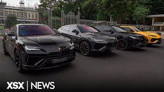 Bộ tứ Lamborghini Urus diễu hành tại TP.HCM, ba chiếc biển KHỦNG cùng góp mặt | XSX