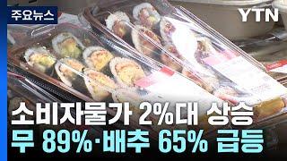 소비자물가 상승률 두 달째 2%대...농산물 1.2%↓·수산물 3.6%↑ / YTN