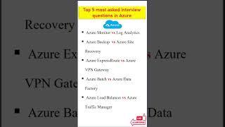 Commonly Asked Azure Interview Questions #Azure