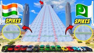 Gta 5 Indian Cars Vs Pakistan Cars Vs Super Cars Spikes Snow Climbing Challenge | Gta V Gameplay