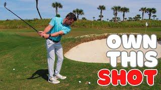 How to hit Wedge shots OVER a Bunker effectively! In this case from BERMUDA Grass!