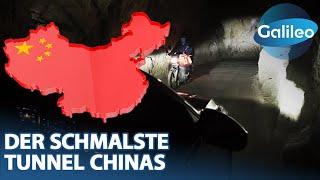 Nichts für schwache Nerven: Der schmalste Tunnel Chinas