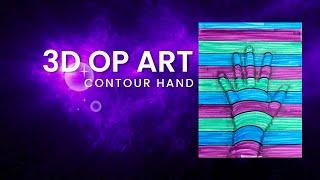 3D Op Art Contour Hand