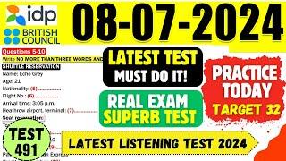 IELTS Listening Practice Test 2024 with Answers | 08.07.2024 | Test No - 491