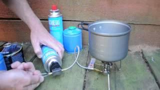 KOVEA Spider & adapters using 3 different gas canister types