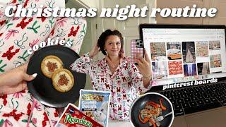 HOLIDAY NIGHT ROUTINE | cooking, christmas movies, skin care & cookies