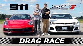 2020 911 Porsche Carrera S vs Camaro ZL1 // DRAG & ROLL RACE