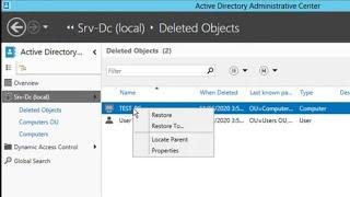 How To Restore Deleted User Account From Active Directory Recycle Bin Windows Server 2012