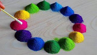 #1461 Satisfying video | Navratri Rangoli design | Rangoli for Diwali design | Sand art