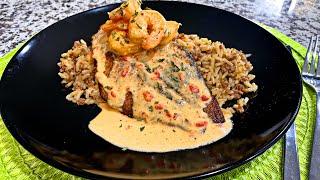 Blackened Cajun Catfish With Shrimp Cream Sauce #shorts