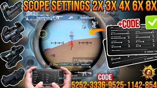 Pubg Scope Setting 2x 3x 4x 6x 8x 2024 | Bgmi Scope Setting 2x 3x 4x 6x 8x 2024 | Pubg Scope Setting