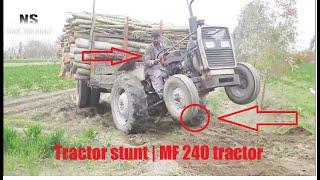 Tractor stunt | MF 240 tractor pull out  loaded trolley in punjab pakistan by ns desi channel