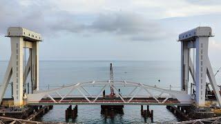 New Pamban Bridge latest update | Pamban Bridge to railway station rain tracks 98% Finest