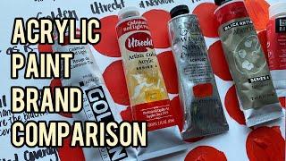 Acrylic Paint Brand Comparison of Golden, Utrecht, Winsor and Newton, Blick Artists & Liquitex