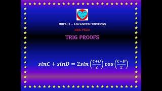 Trig Proofs: sinC+sinD=2sin[(C+D)/2]cos[(c-D)/2]