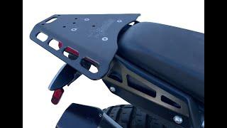 Overview of the Black Dog Cycle Works Multi-Function Rear Rack for the Aprilia Tuareg 660