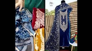 lovely Velvet Salwar Materials Collection Shop Online @Sumyz