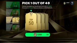 Unlimited Top 50 & Top 500 Daily Pick Tokens Pack Opening - FC Mobile