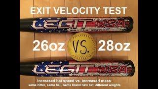 Exit Velocity Test: higher exit speed from increased bat speed vs. increased mass