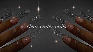 CLEAR WATER ACRYLIC NAILS| Simple acrylic application + beginner-friendly nail art!