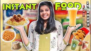 I Only Ate INSTANT FOODS For 24Hours!! *Instant Butter Chicken Ah!?* | Jenni's Hacks