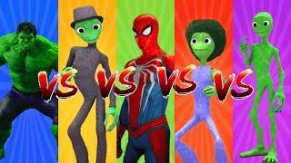 dame tu cosita vs me kemaste vs hulk vs spiderman vs dame tu cosita fifa  green alien dance 