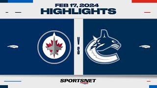 NHL Highlights | Jets vs. Canucks - February 17, 2024