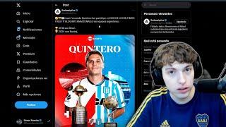 Davo Xeneize reacciona a las estadísticas de Quintero tras Racing CAMPEON de la Sudamericana 