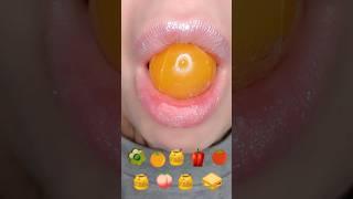 ASMR Satisfying Eating Crunchy Emoji Food Mashup #emojichallenge #asmrcrunch #crunchysounds
